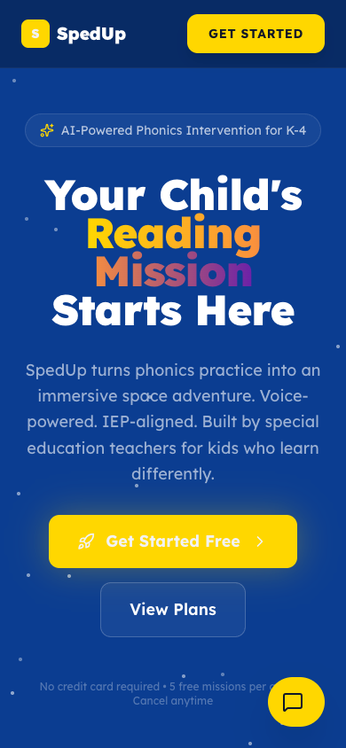 SpedUp — Your child's reading mission starts here
