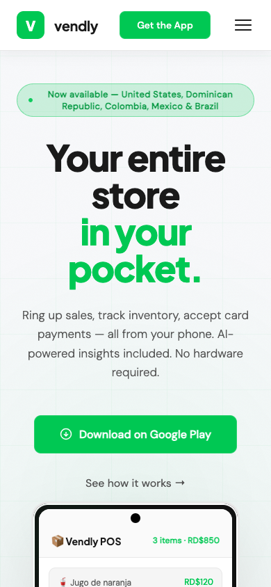 Vendly — Your entire store in your pocket